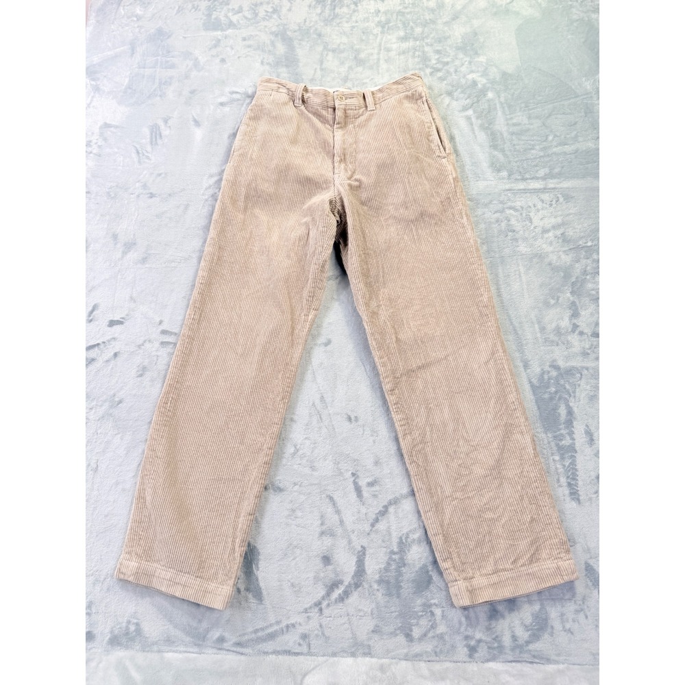Gap Mens Corduroy Pants Tan Beige Straight Leg Wide Measures 30x30 Tag 30x32